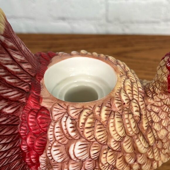 PartyLite Ceramic Turkey Candle Holder Thanksgiving Taper OR Tea light HTF! - Picture 6 of 6